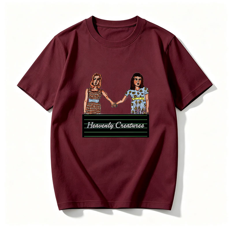 Heavenly Creatures: Two Women Holding Hands in Vintage Dresses - Tee