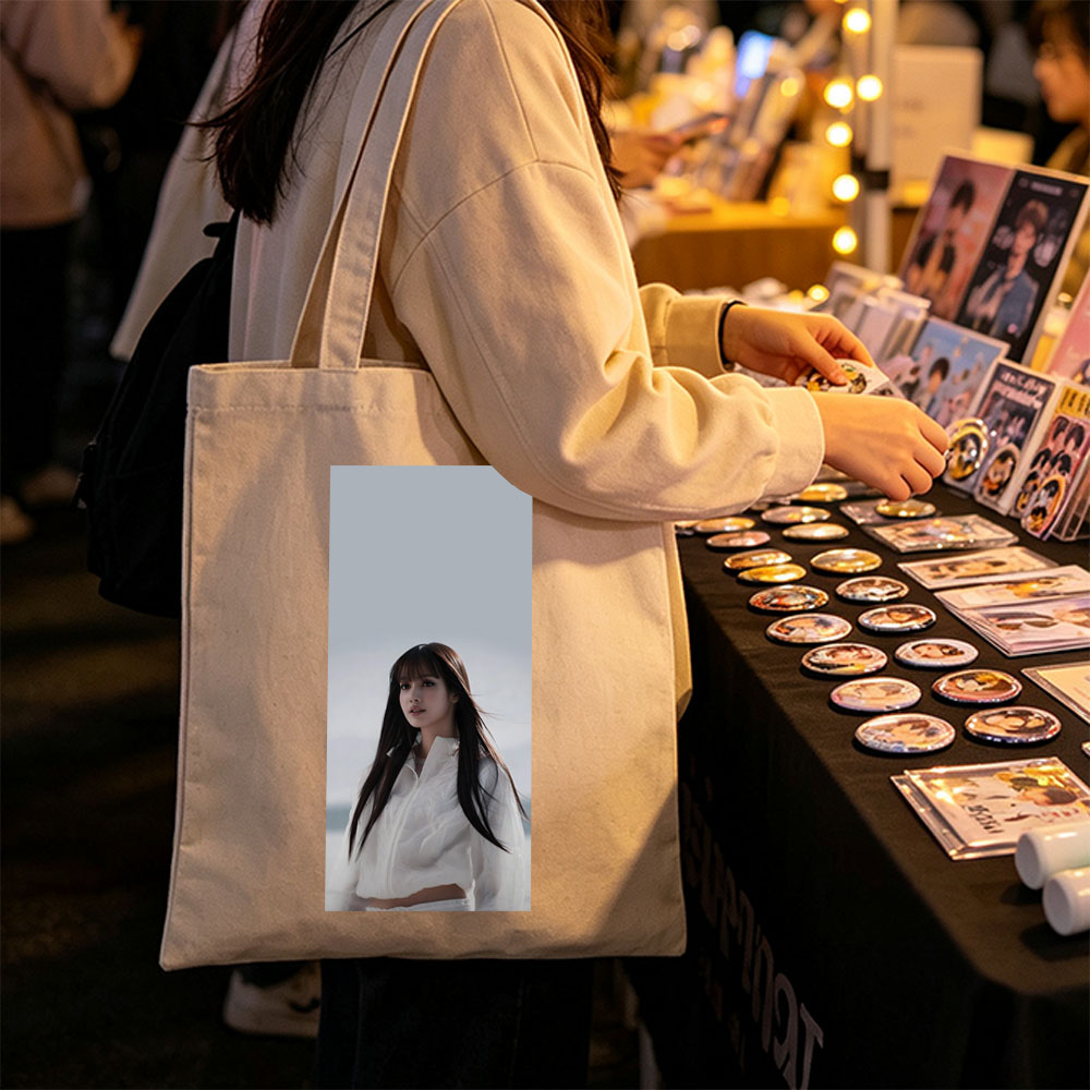 Lisa Blackpink Beach Portrait in White Outfit - Canvas tote bags