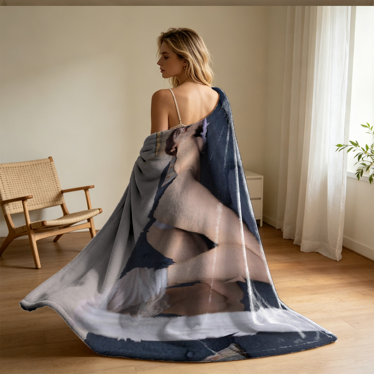 MetartX - Dita in Black Sheer Lingerie on Bed - Blanket