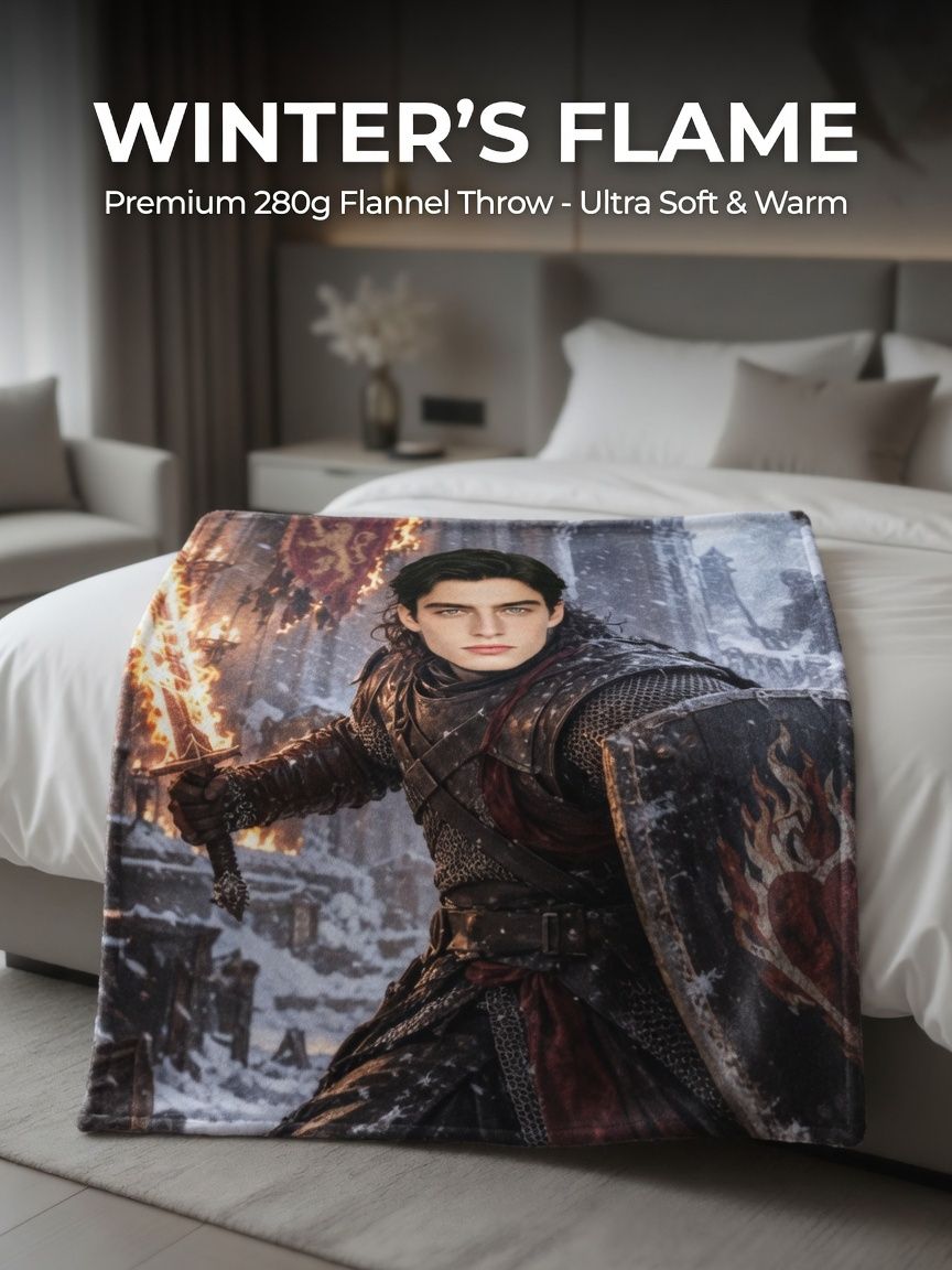 Custom Face Knight Warrior Flannel Blanket Personalized Fantasy Hero Photo Throw Bed Sofa Decor Gift