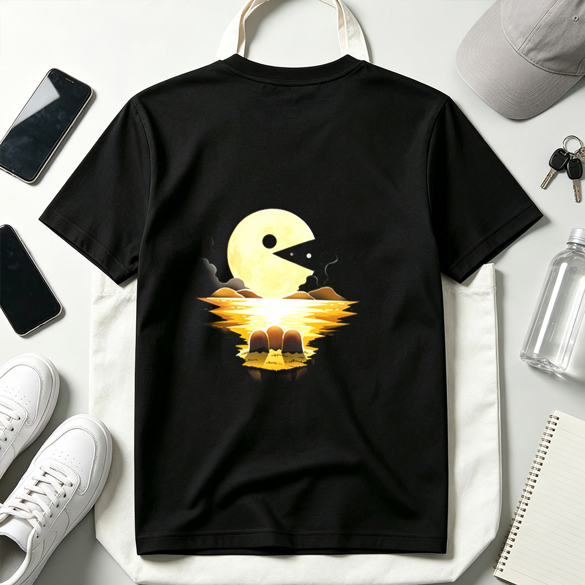 Pac-Man Moon Reflection - Tee