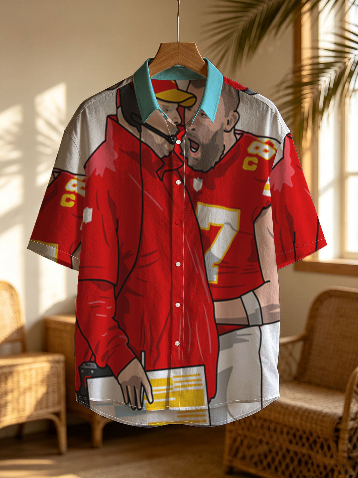 Andy Reid and Patrick Mahomes in Kansas City Chiefs Uniforms -  Shirt