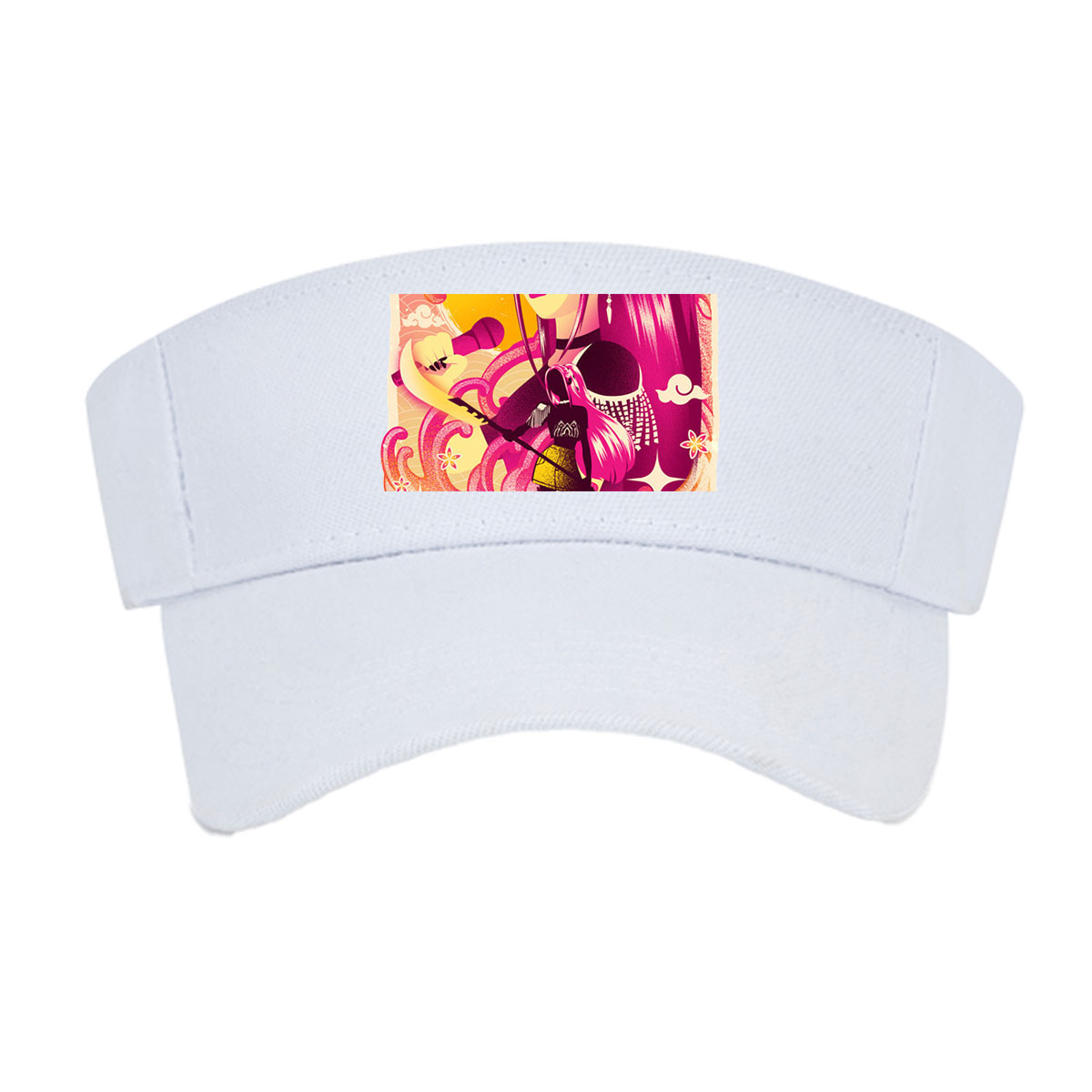 Mira, the Pink-Haired Singer with Microphone and Guitar, in a Vibrant, Stylized Artwork -  Visor cap