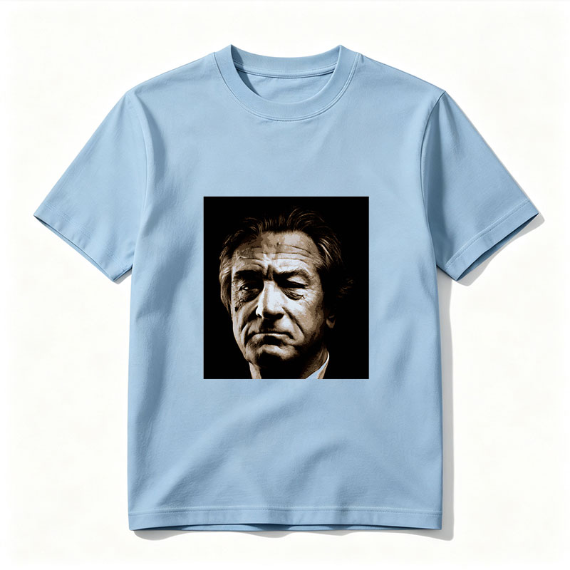Robert De Niro in a dramatic close-up portrait - Tee