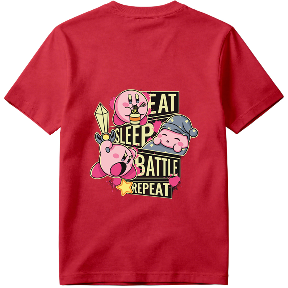 Kirby: Eat, Sleep, Battle, Repeat - Tee