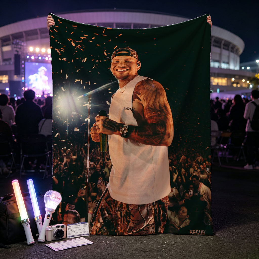 Chris Brown Live Performance with Confetti and Crowd in Background - Blankets