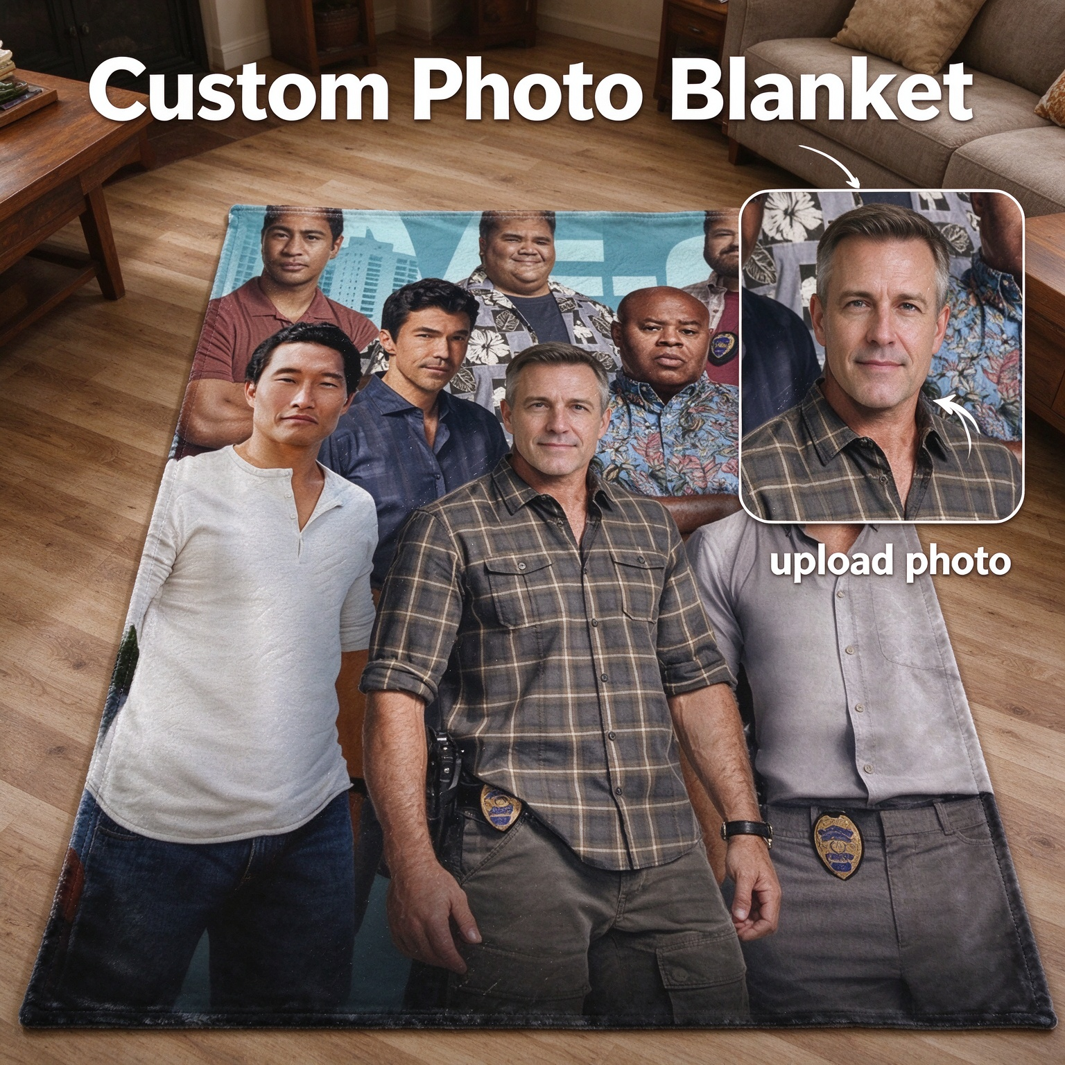 Custom Photo Face Flannel Blanket Ultra Soft Fleece Portrait Throw Ideal Personalized Cozy Gift for Bed and Couch