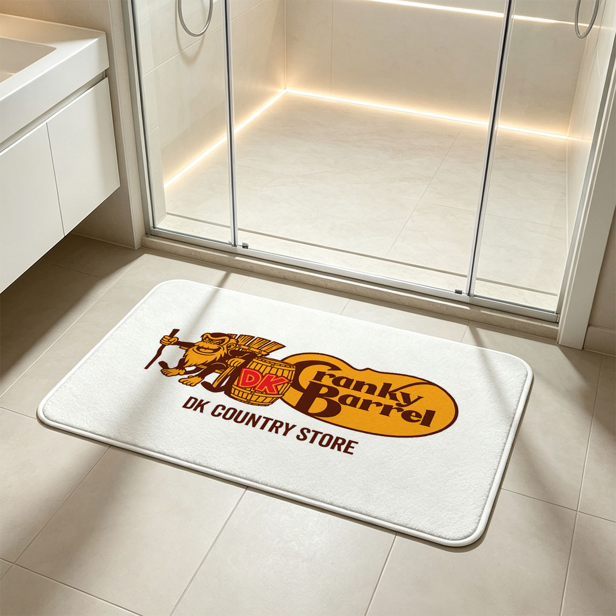 Donkey Kong Cranky Barrel DK Country Store Logo - Flannel floor mat