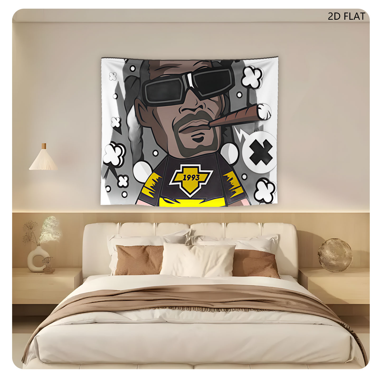 Snoop Dogg Cartoon Character with Cigar and 1993 Jersey - Tapestry