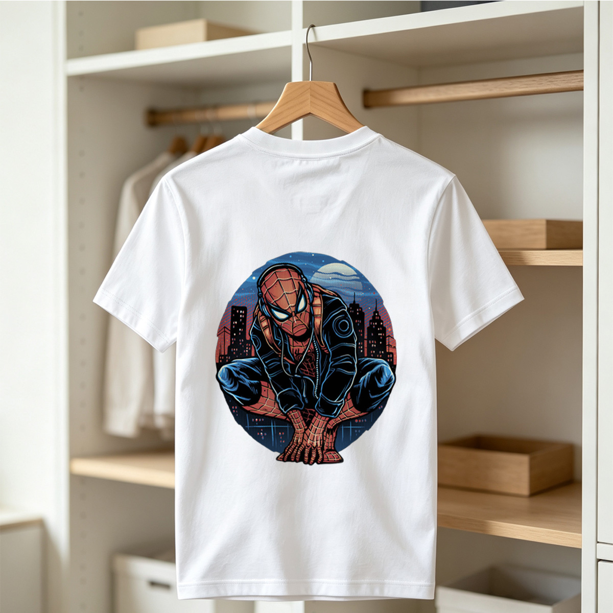 Spider-Man in Urban Night Scene - Tee