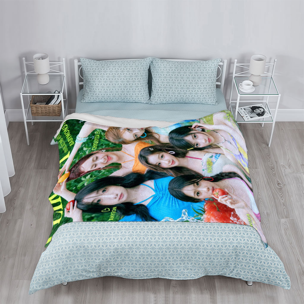 BABYMONSTER Summer Vibes in Colorful Outfits with Fruits and Nature Background - Blankets