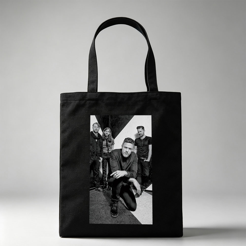 OneRepublic Band Members in a Stylish Black and White Group Photo - Canvas tote bags