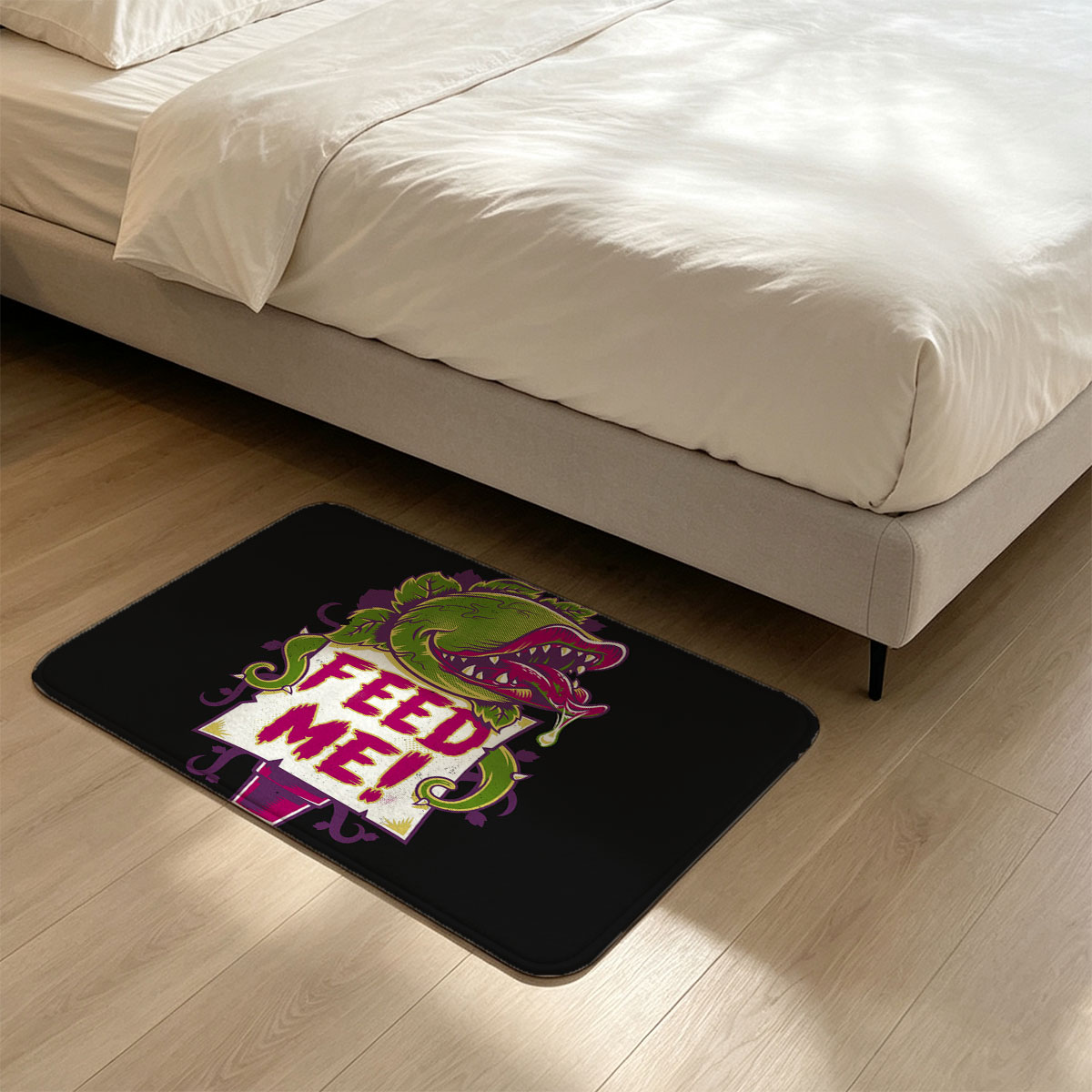 Feed Me! Carnivorous Plant T-Shirt Design - Flannel floor mat