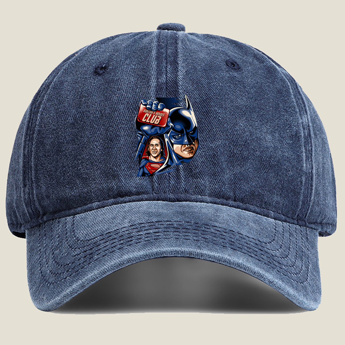 Batman and Superman - Buktun's Heroes Club - Washed Denim - Baseball Cap