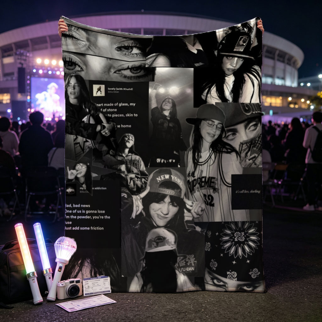 Khalid Collage - Black and White Portrait Montage Featuring Close-Ups and Group Shots with Text Overlays - Blankets
