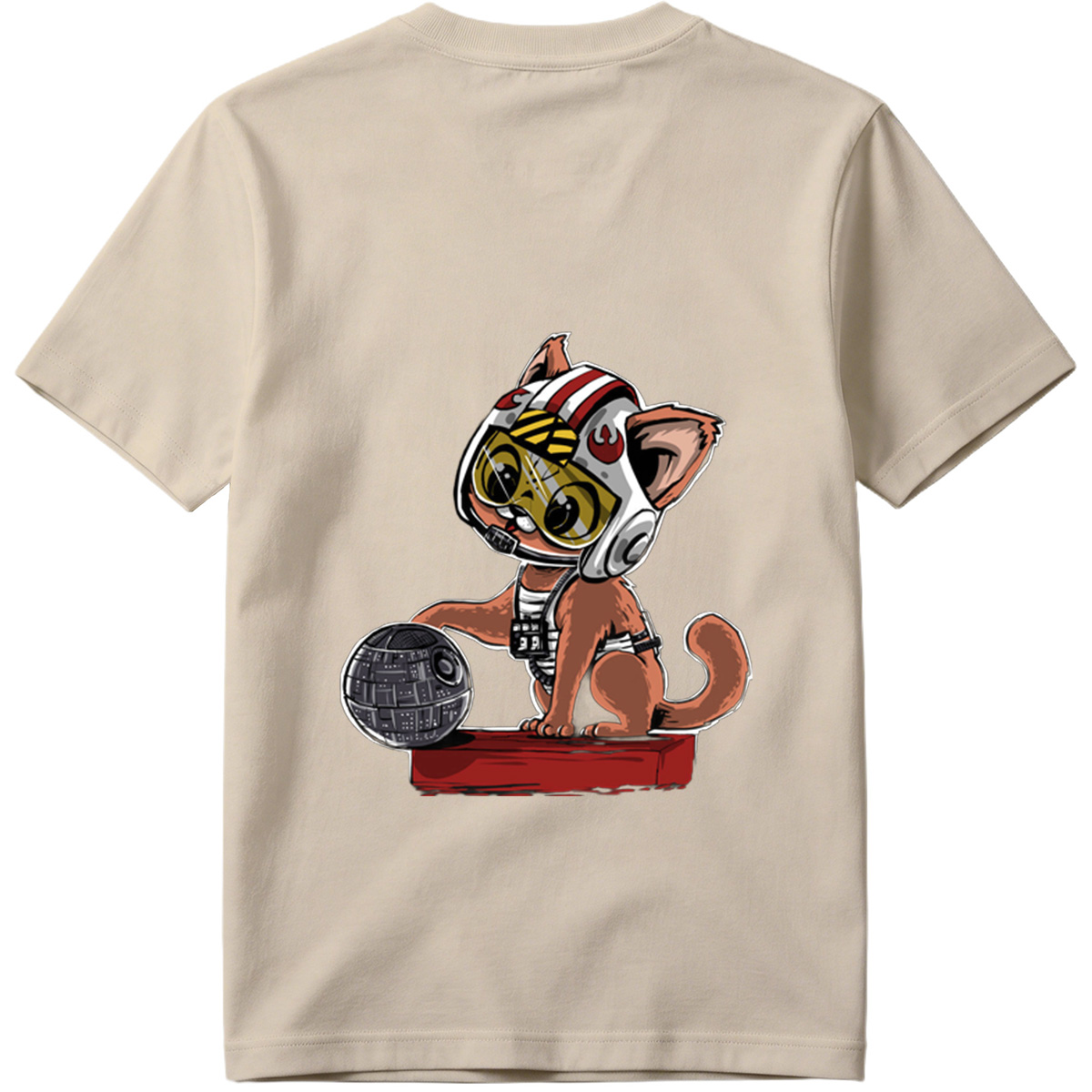 Star Wars Cat Pilot with Death Star - Tee