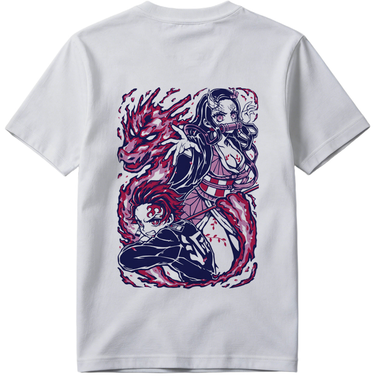 Demon Slayer: Kimetsu no Yaiba - Nezuko Kamado and Tanjiro Kamado with Flame Breathing - Tee