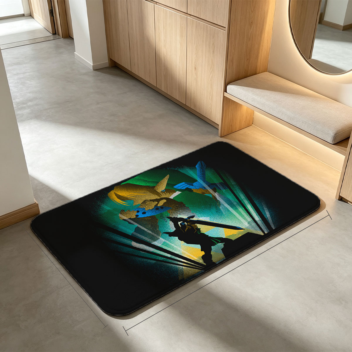 Link vs. Ganondorf: Epic Clash in Hyrule - Flannel floor mat