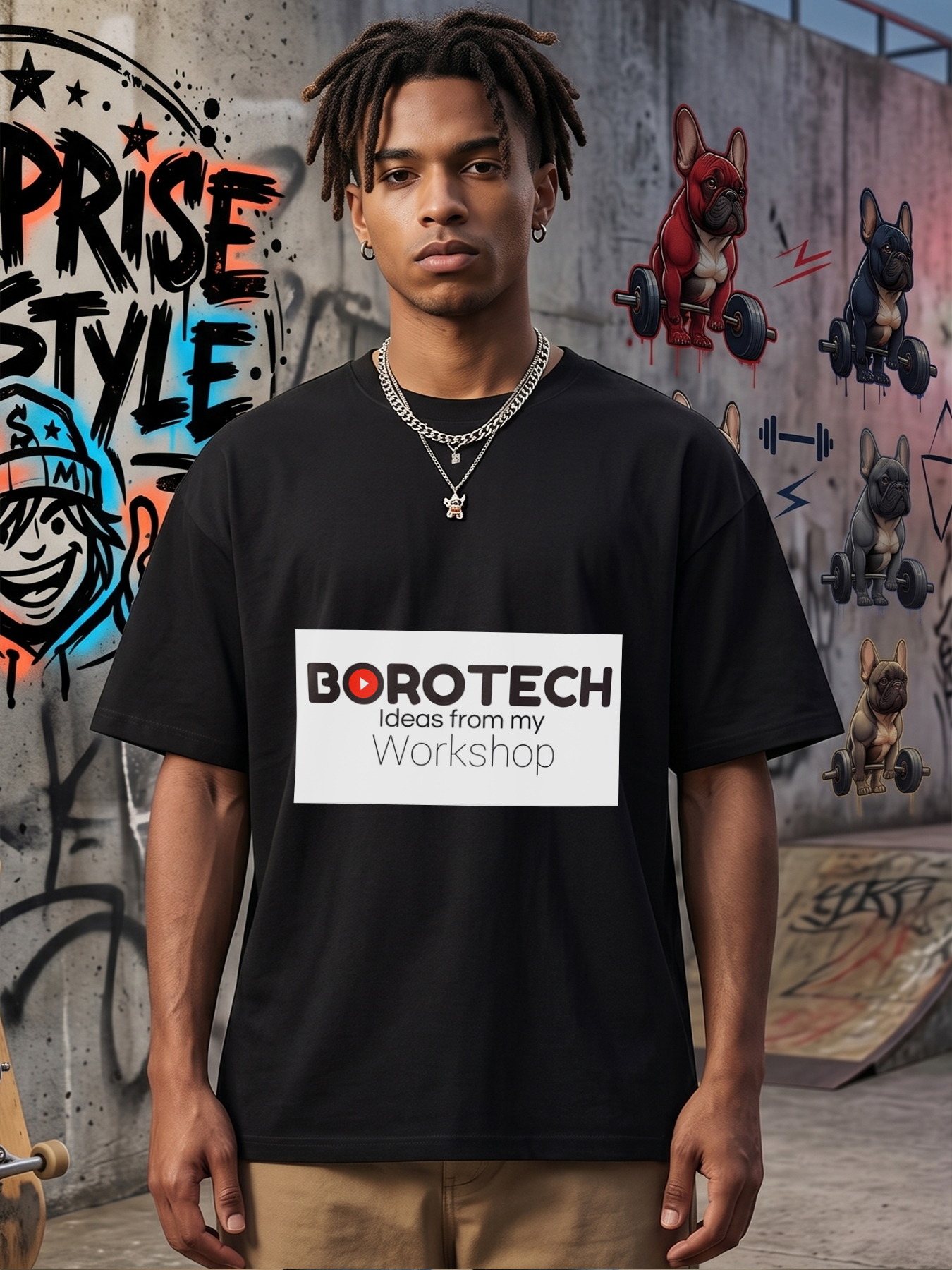 Men's Printed T-Shirt BOROTECH Ideas from my Workshop Casual Round Neck Summer Lightweight Breathable Short Sleeve T-Shirt for DIY Enthusiasts and Crafters