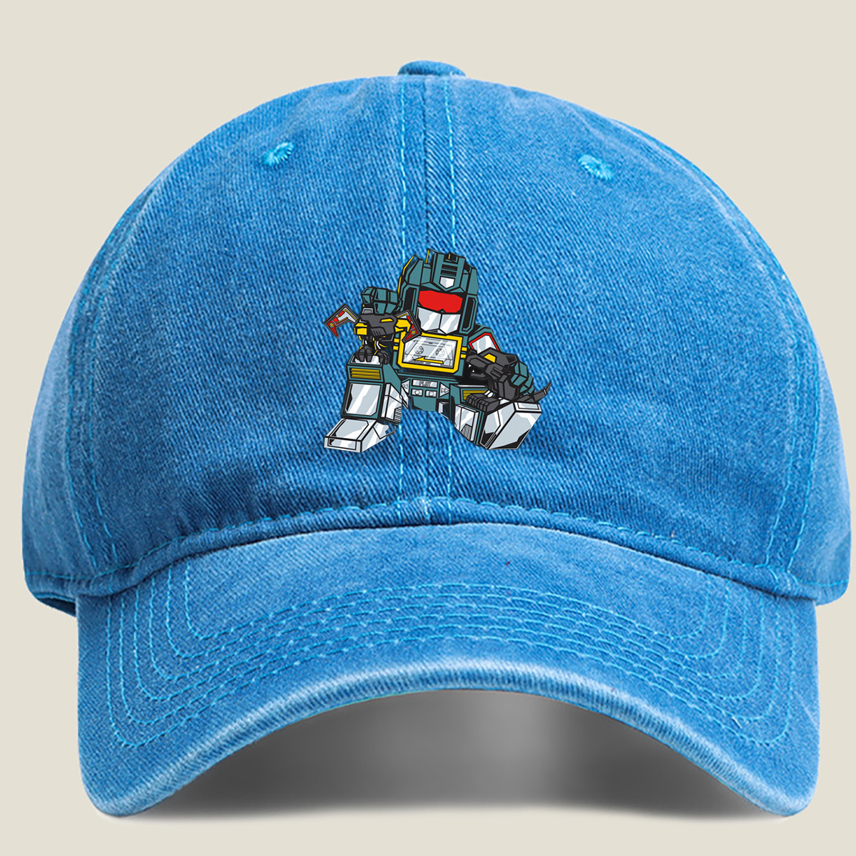 Transformers Optimus Prime with Cassette Tape - Washed Denim - Baseball Cap