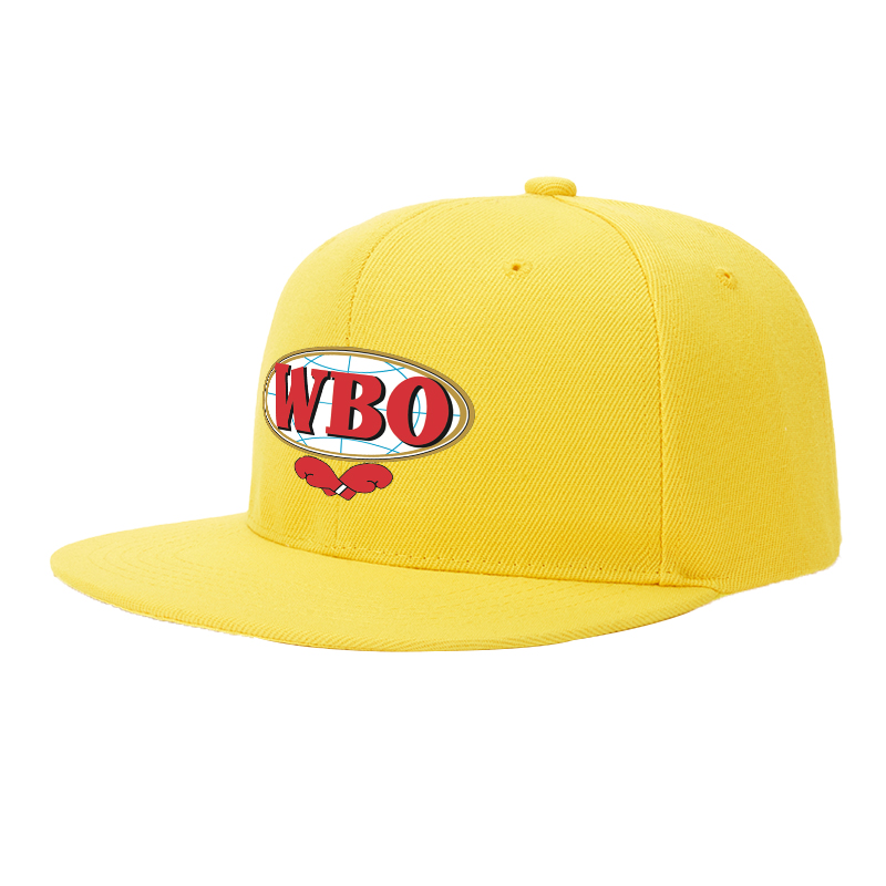 Flat Brim Baseball Cap WBO Boxing Logo Print Streetwear Underground Skate Style for Boxing Gym Basketball Court Urban Athletes and Hip Hop Culture Fans