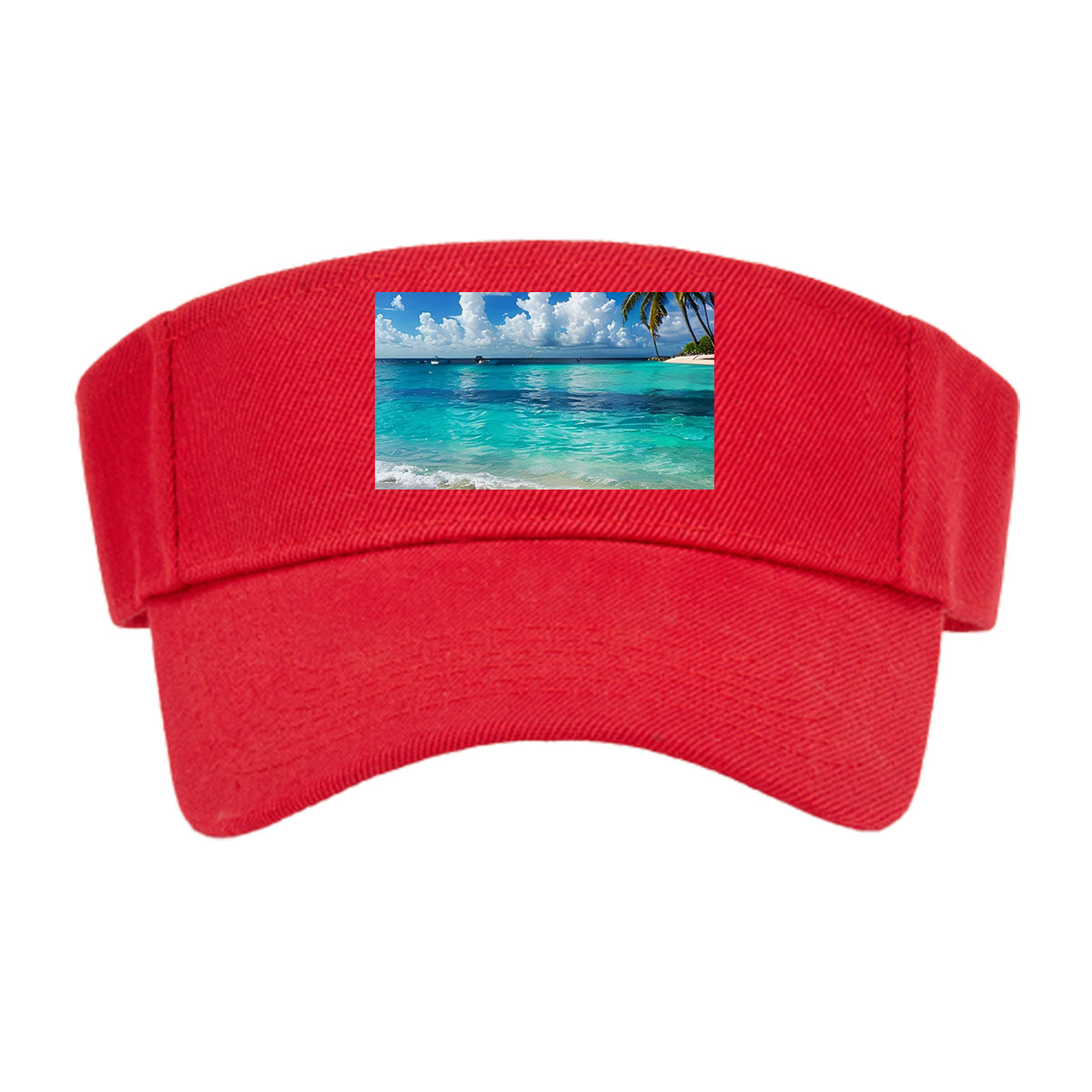 Crystal Clear Waters and Palm Trees Under a Blue Sky -  Visor cap