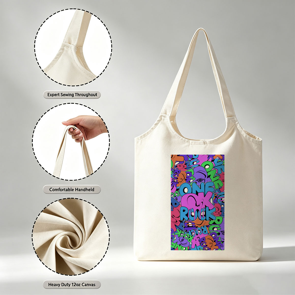 One Ok Rock Concert Graffiti Art Wallpaper - Canvas shoulder bags/