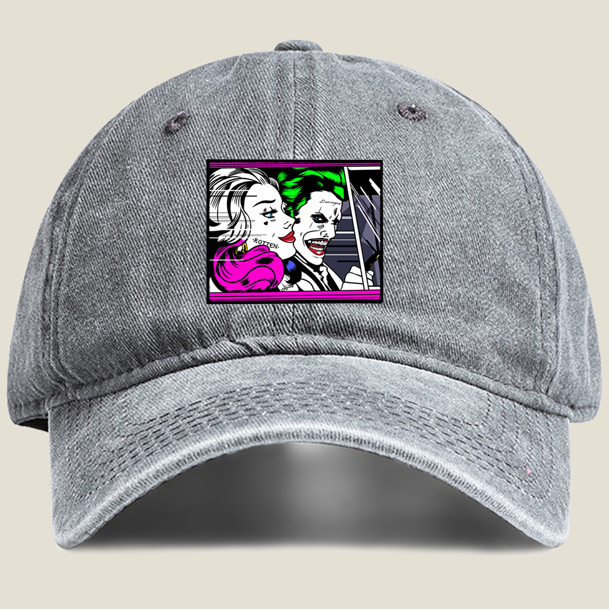 Batman: Harley Quinn and The Joker - Washed Denim - Baseball Cap
