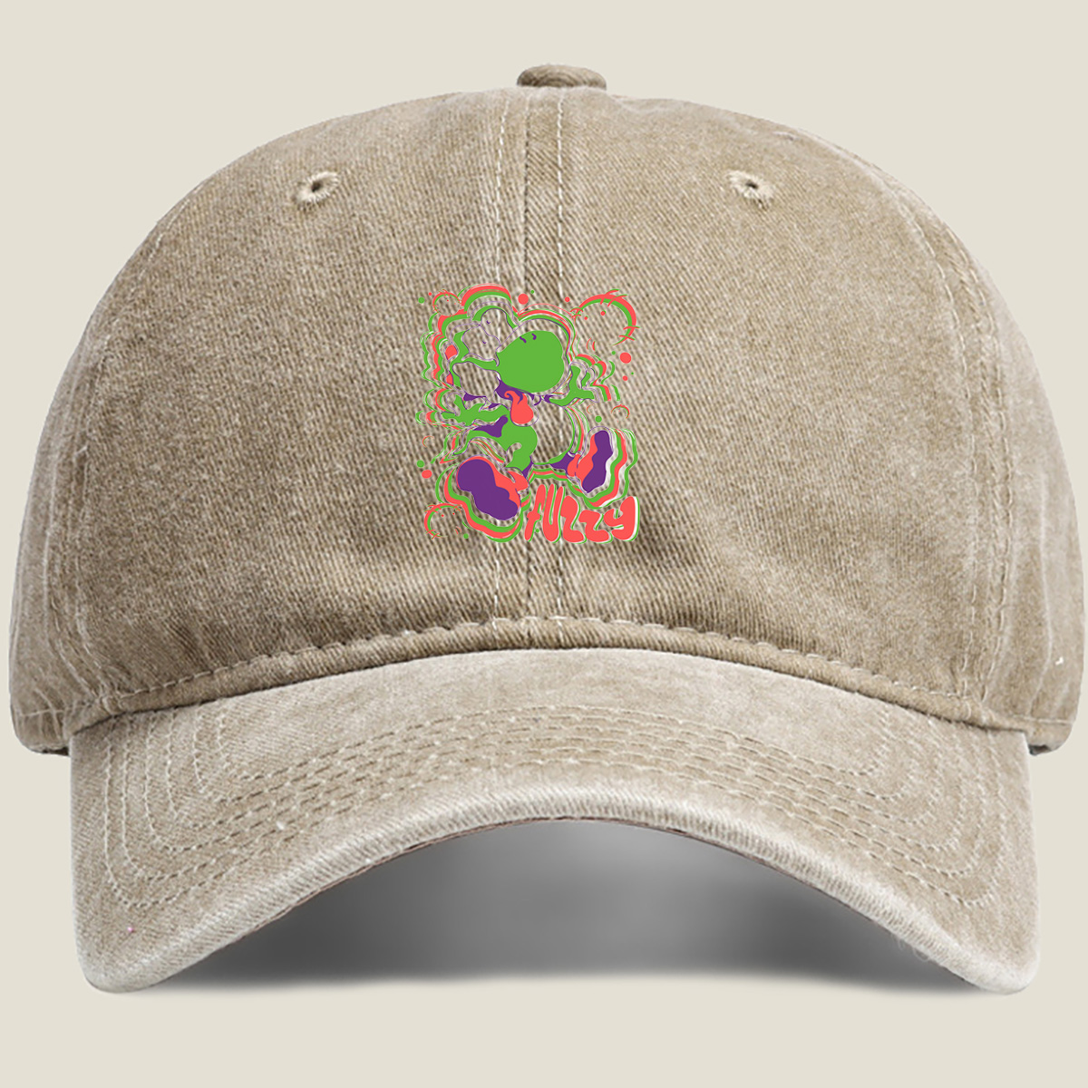 Yoshi Fuzzy Art Design - Washed Denim - Baseball Cap