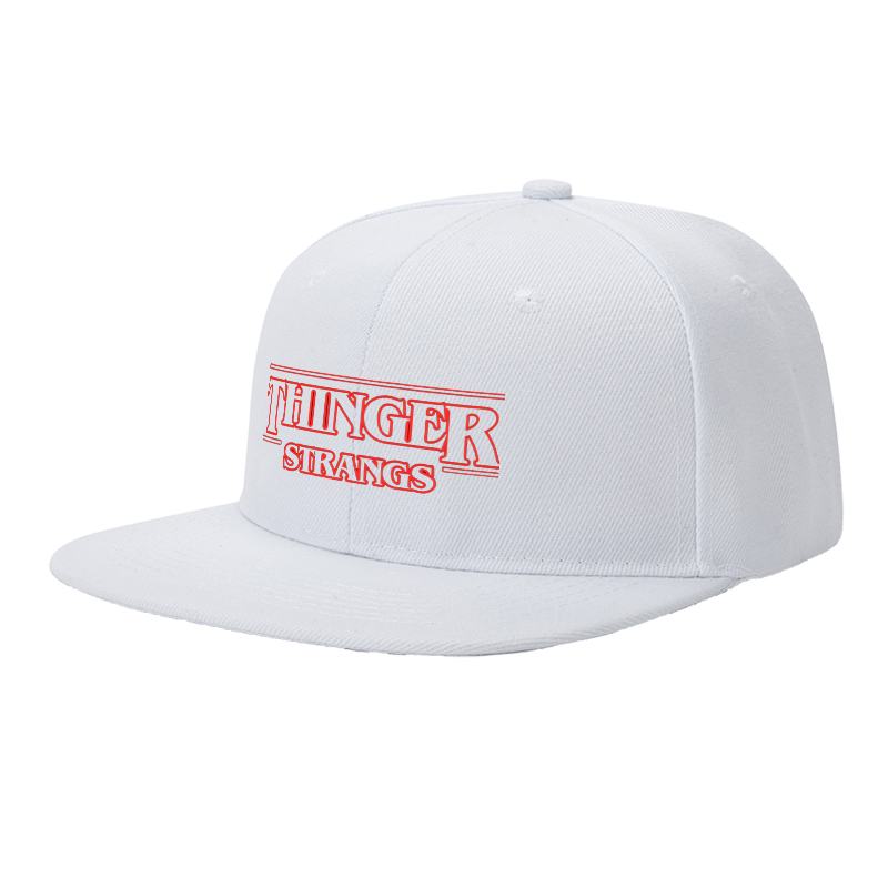 Flat Brim Baseball Cap Thinger Strangs Logo Print Streetwear Underground Skate Style for Basketball Court Skate Park Urban Lifestyle Skaters Rappers Streetwear Enthusiasts
