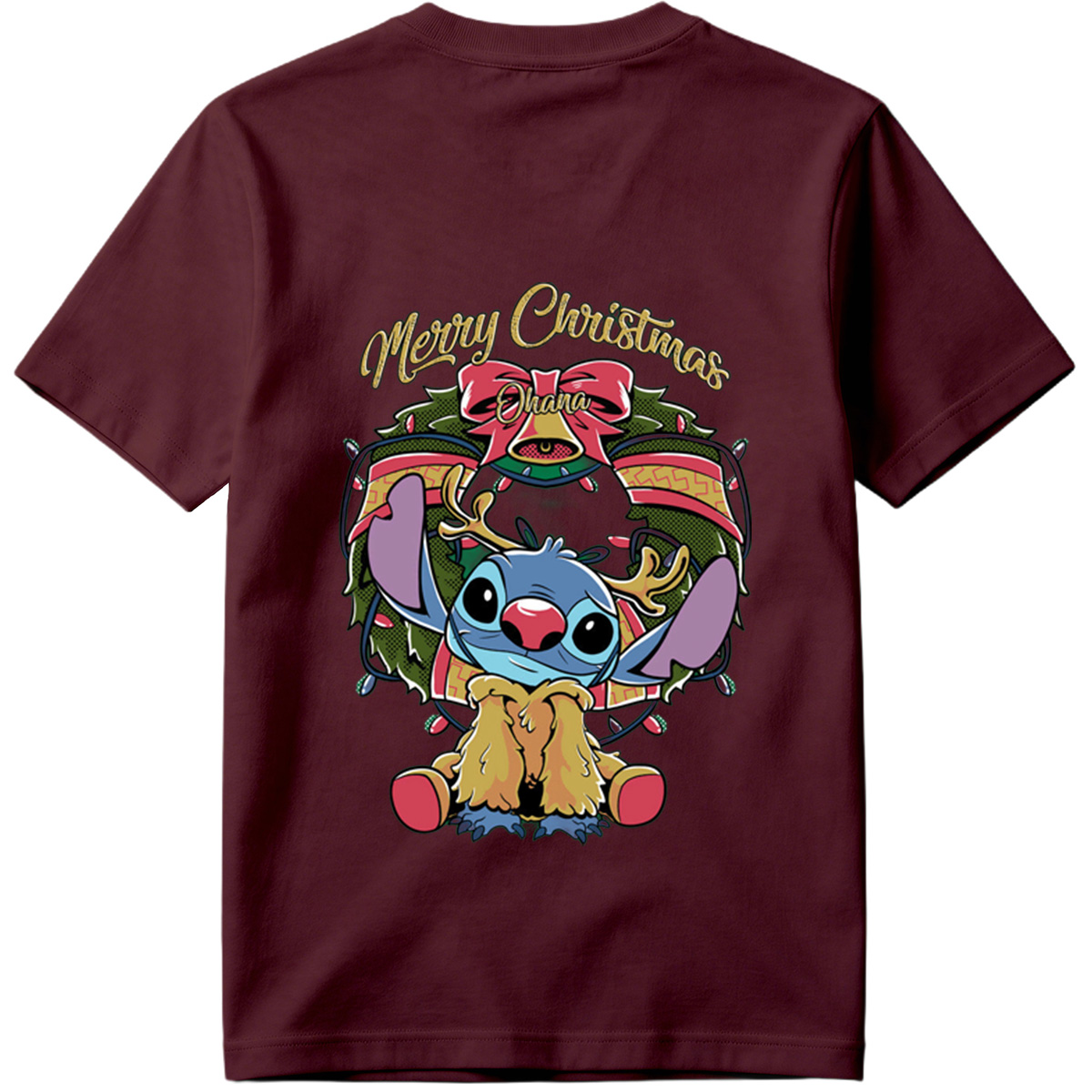 Stitch Christmas Wreath Design - Tee