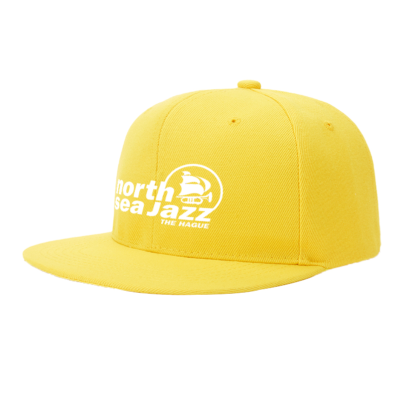 Flat Brim Baseball Cap North Sea Jazz The Hague Logo Print Streetwear Underground Skate Style Hat for Skateboarders and Urban Music Lovers Basketball Courts Streetwear Scenes