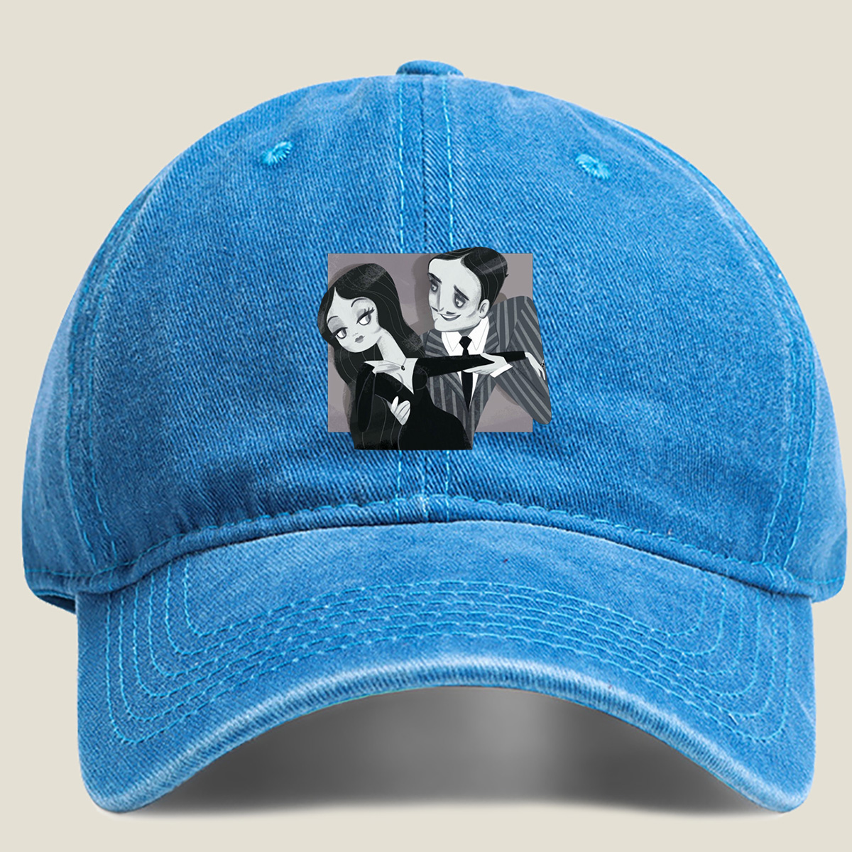 The Addams Family: Morticia and Gomez - Washed Denim - Baseball Cap