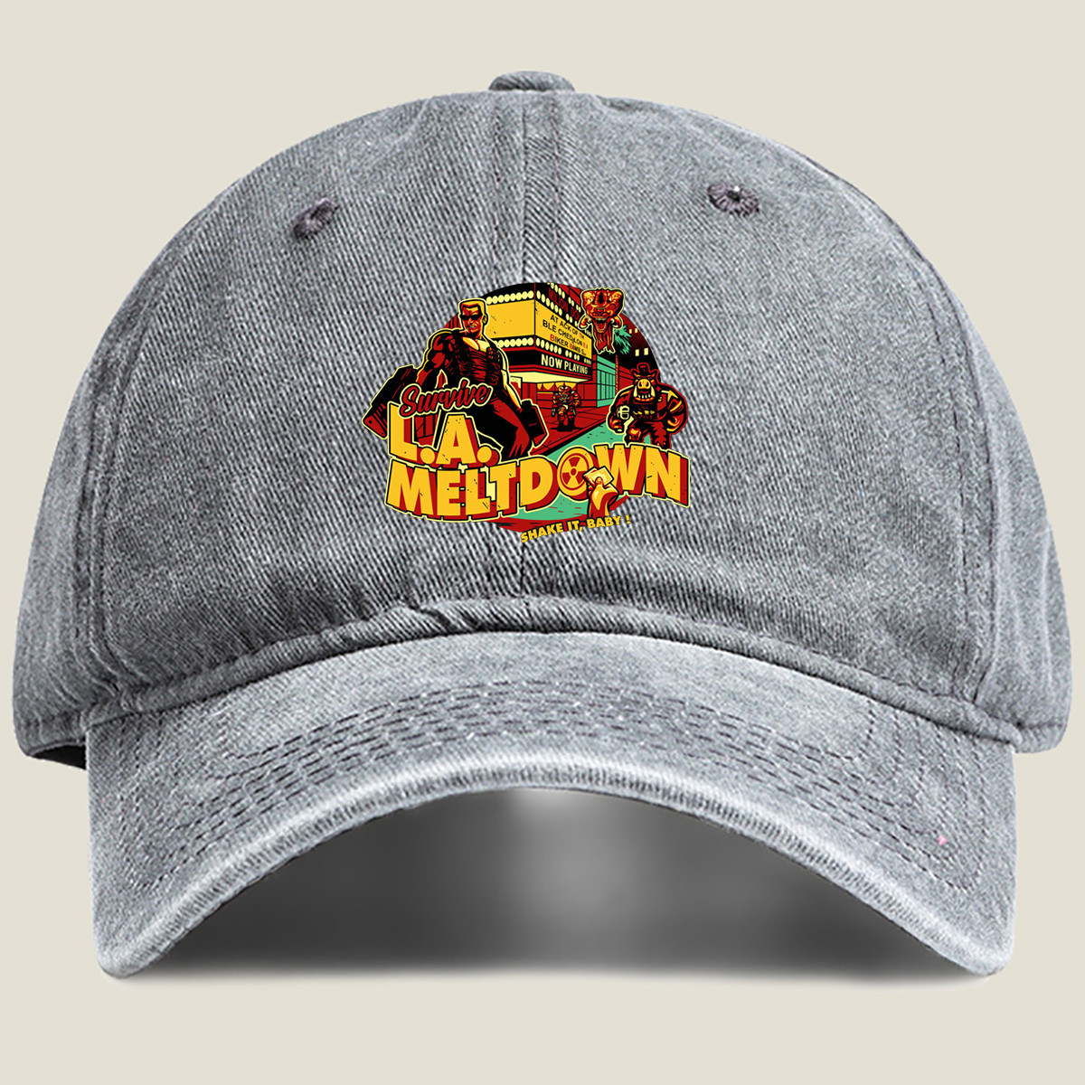 Survive L.A. Meltdown: Biker Gangs & Monsters - Washed Denim - Baseball Cap