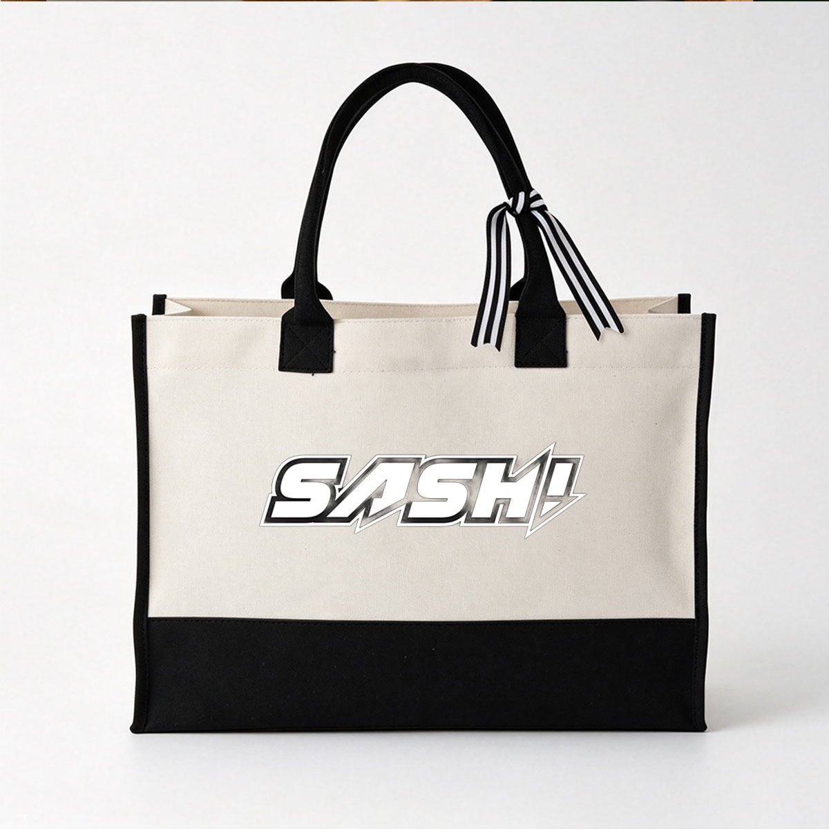 SASH! Logo - Canvas patchwork gift tote bag