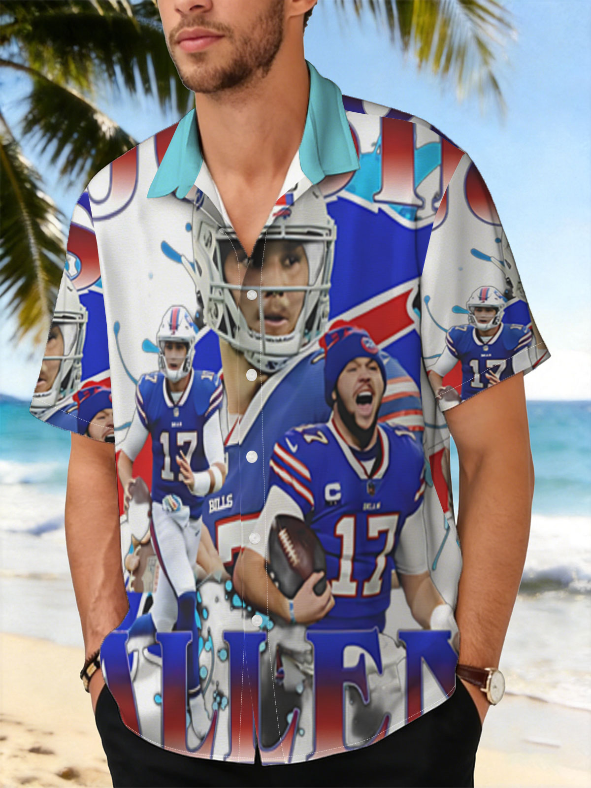 Josh Allen, Buffalo Bills QB, in Action and Celebration Moments -  Shirt