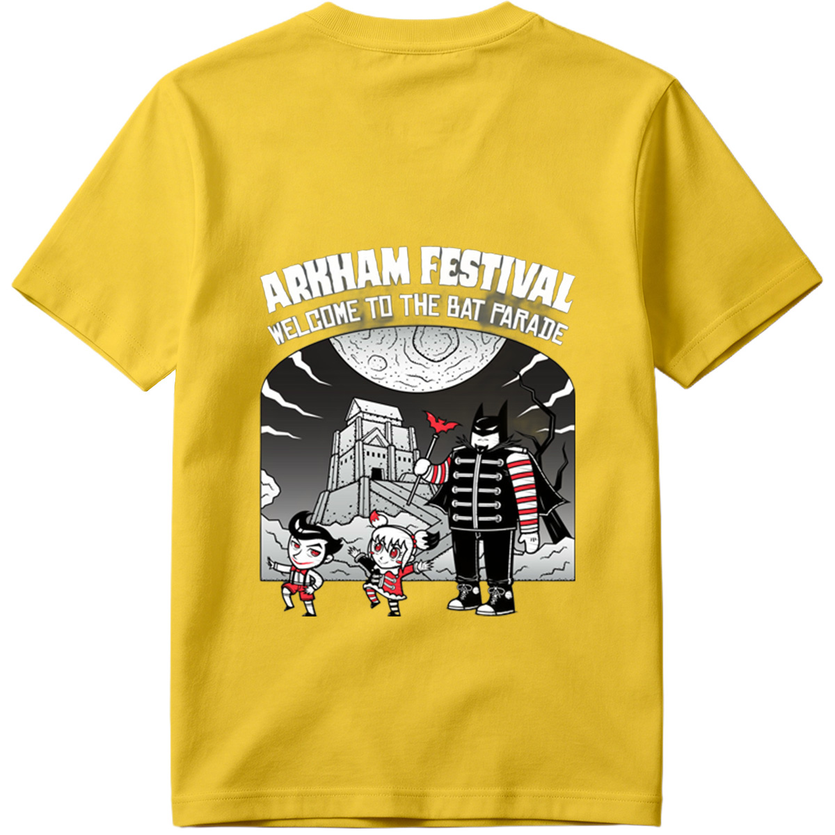 Arkham Festival: Batman, Harley Quinn, and The Joker in the Bat Parade - Tee