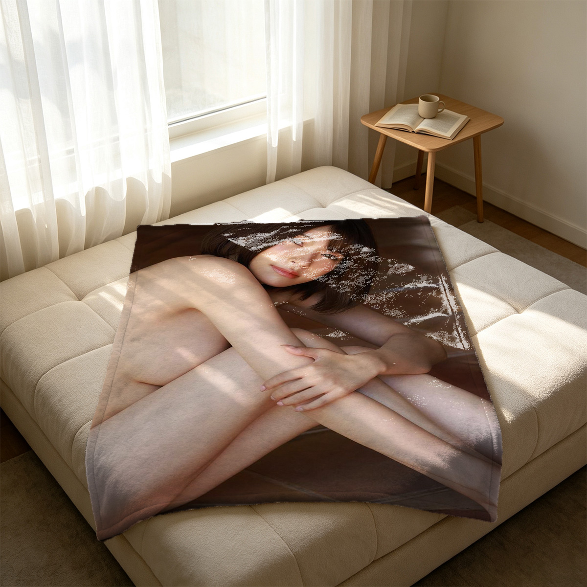 Two Models in Blue Lingerie Embracing, Vixen.com - Blanket