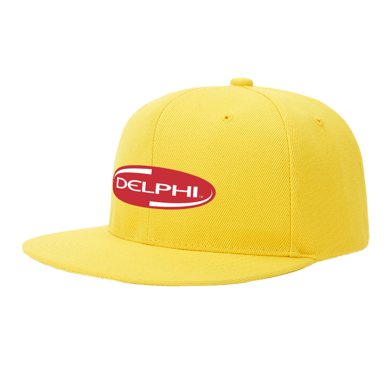 Flat Brim Baseball Cap Delphi Logo Print Streetwear Underground Skate Style for Basketball Court Skate Park Urban Lifestyle Riders Rappers Streetwear Enthusiasts