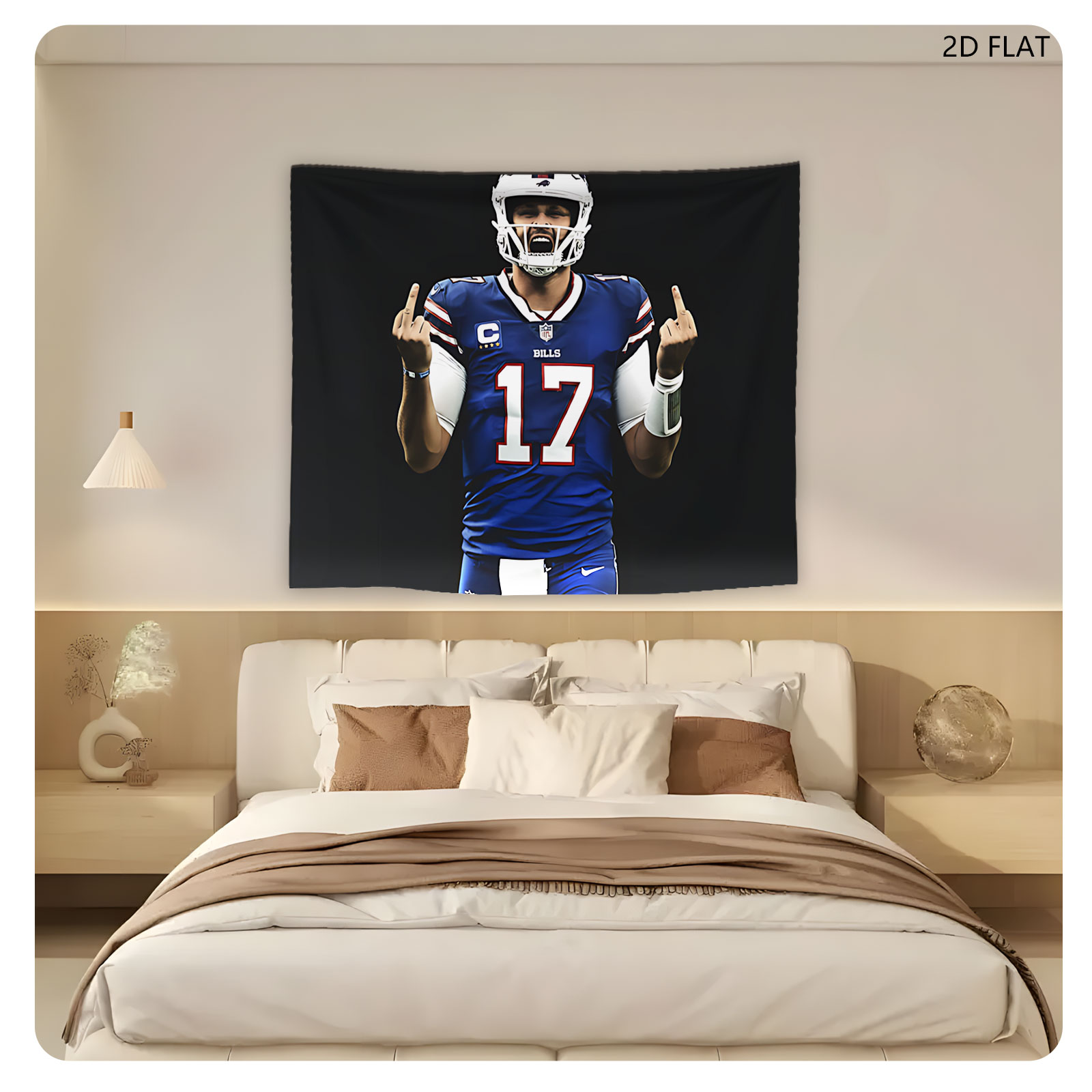 Josh Allen, Buffalo Bills QB #17, Captain, NFL Football Player - Tapestry