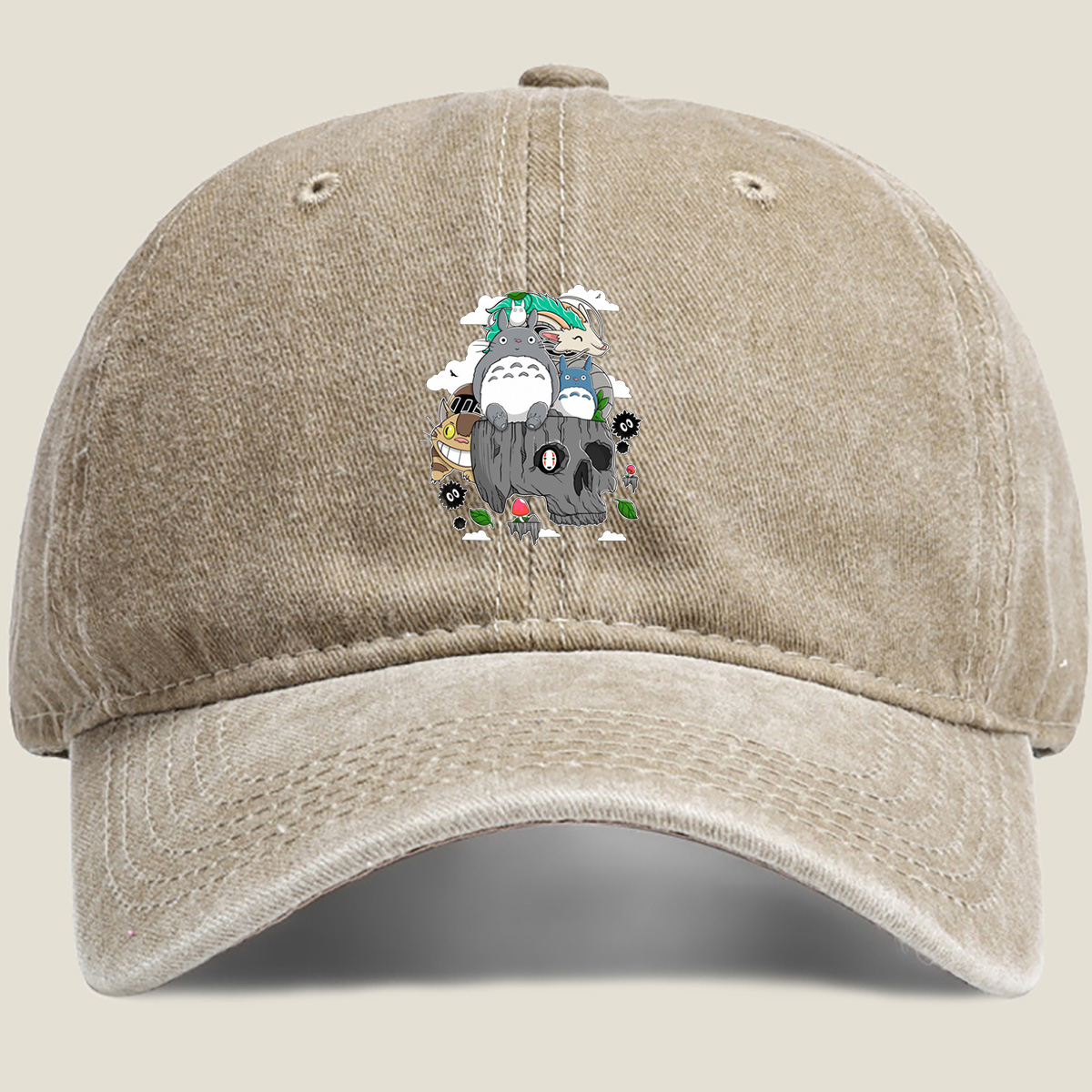 Studio Ghibli Characters Collage - Washed Denim - Baseball Cap