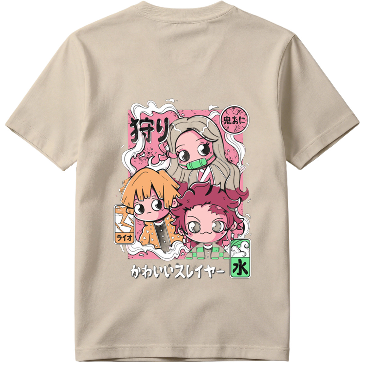 Cute Slayer: Nezuko, Zenitsu, and Tanjiro - Tee