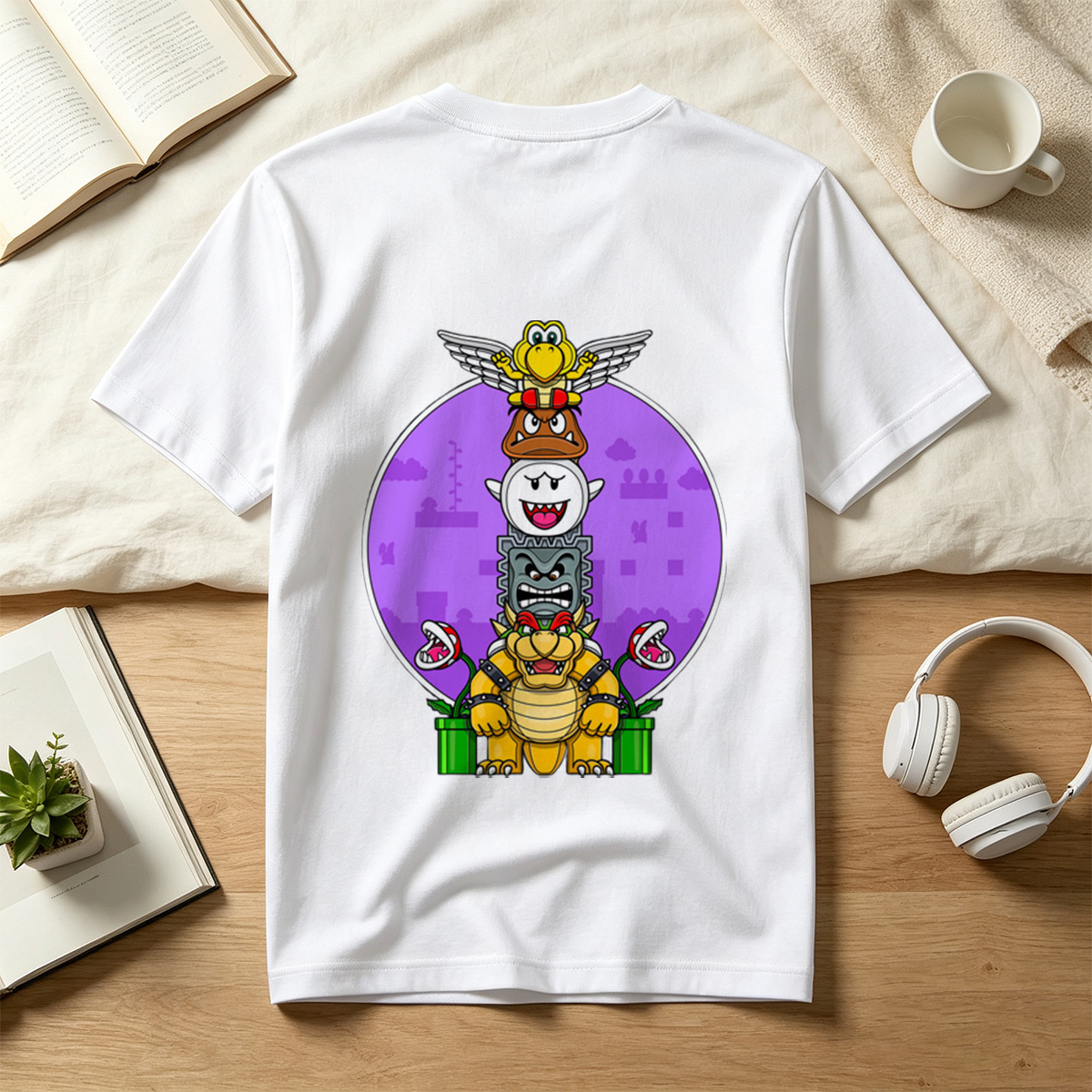 Super Mario - Bowser, Koopalings, and Enemies Stack - Tee