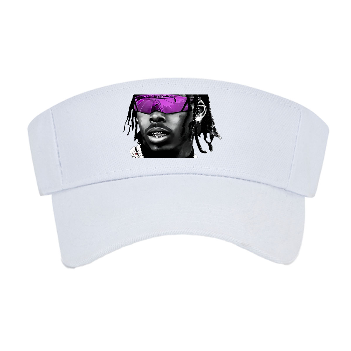 Lil Durk in Purple Sunglasses and Chain Necklace -  Visor cap