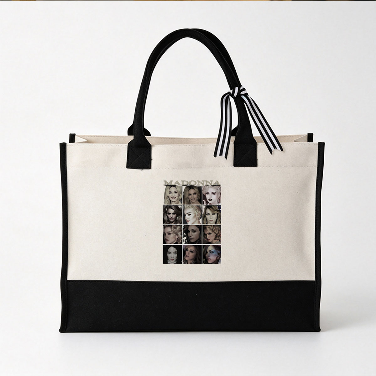 Madonna: Evolution of Iconic Looks and Styles - Canvas patchwork gift tote bag