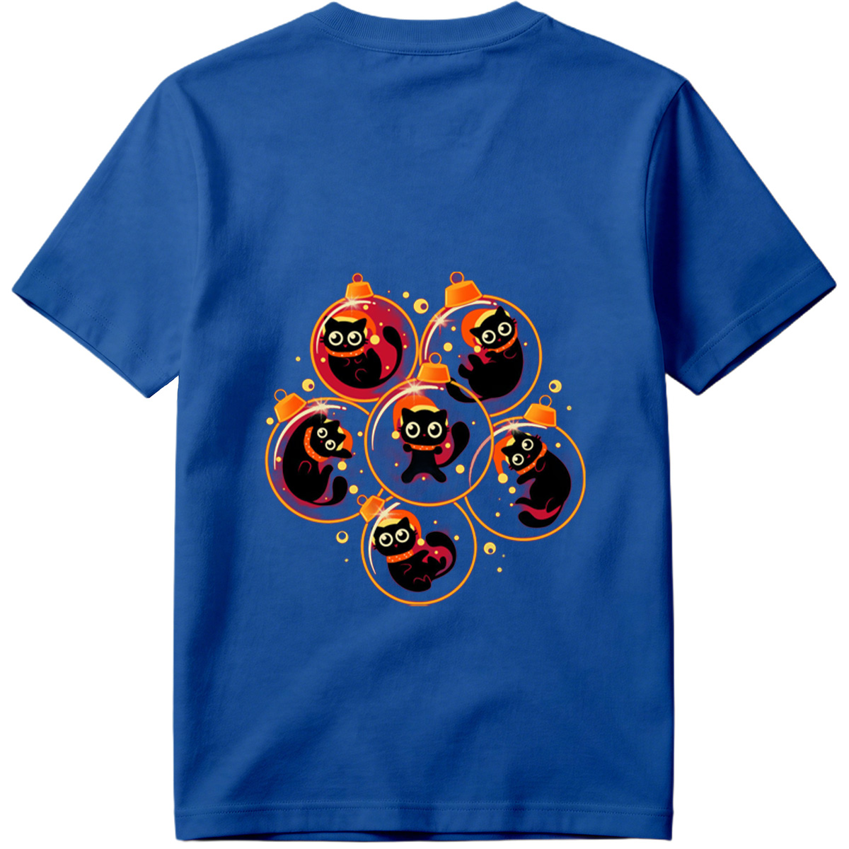 Black Cats in Christmas Ornaments - Tee