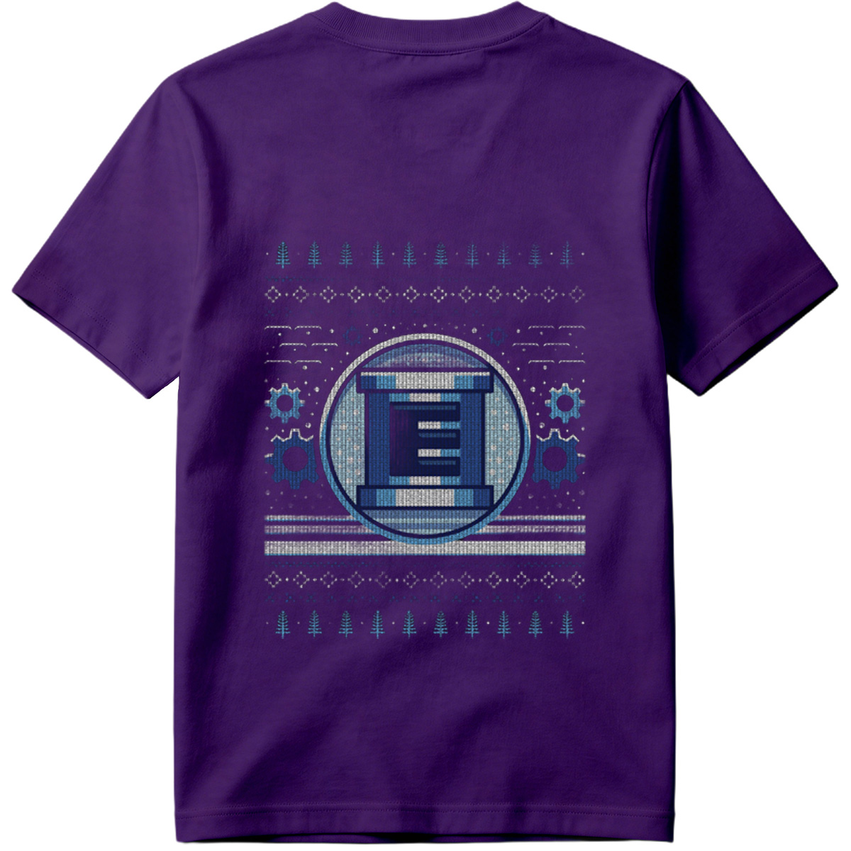 Pixel Winter Emblem: Column & Gears Holiday Design - Tee