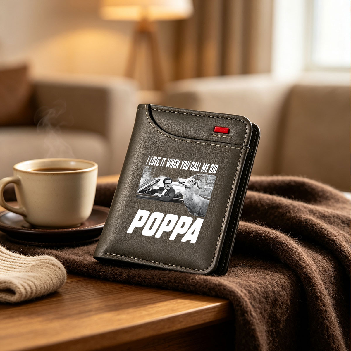 Poppa with Ram in Car Meme - Vertical Style Wallet