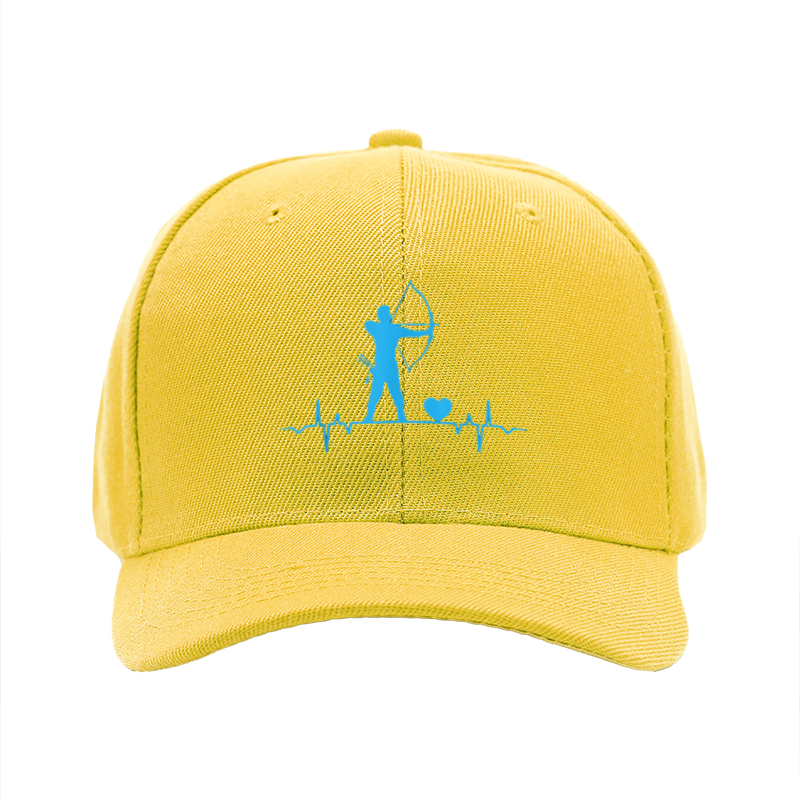 1pc New Baseball Cap with Archer and Heartbeat Pattern Print Unisex Adjustable Hat for Outdoor Activities and Casual Wear Suitable for Adults Who Love Archery and Unique Design Styles
