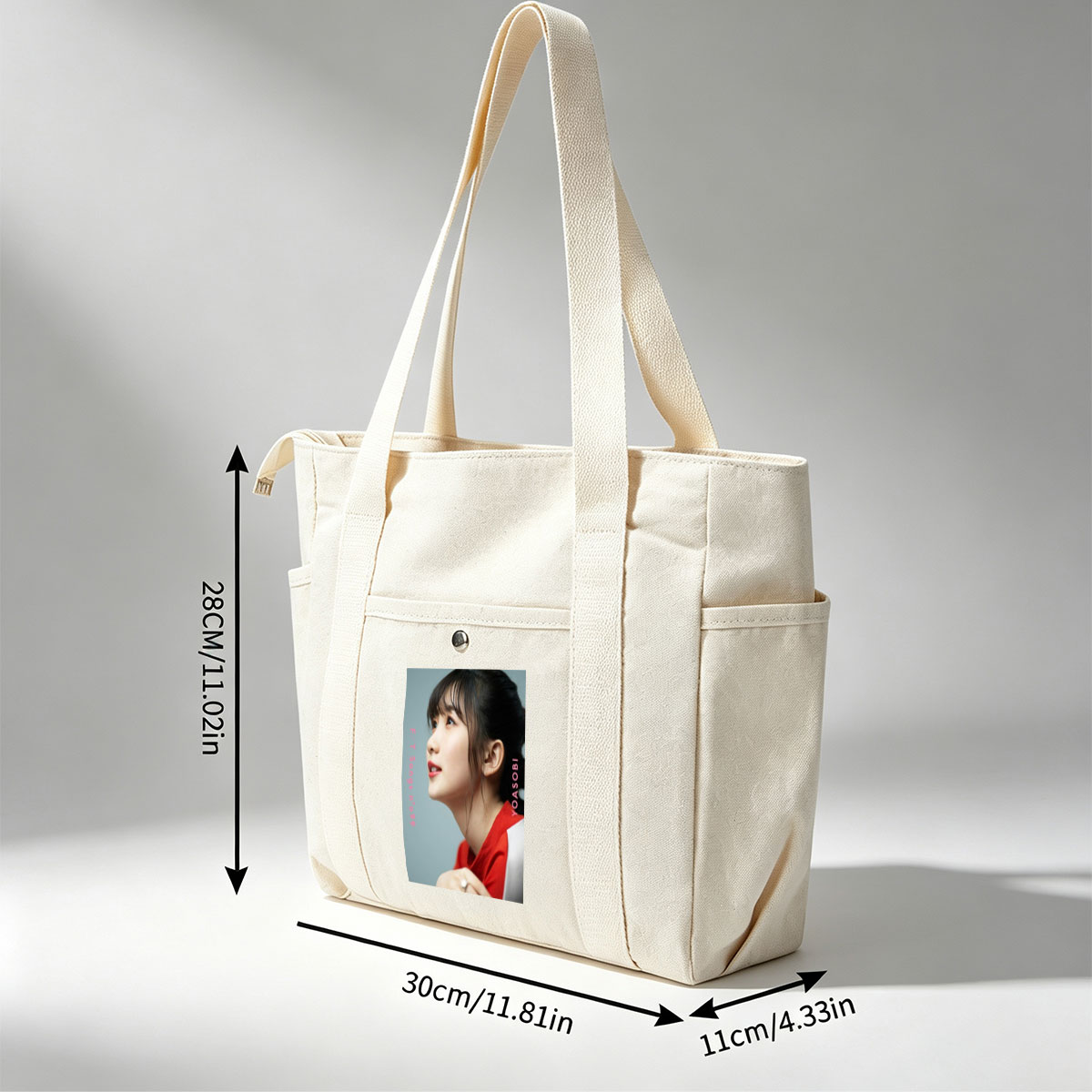 YOASOBI in a Serene Moment with Soft Lighting and Red Outfit - Multi-pocket bags